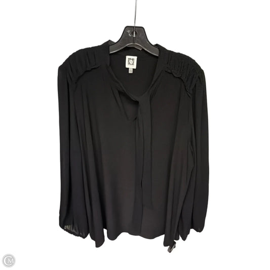Top Long Sleeve By Anne Klein In Black, Size: 2x