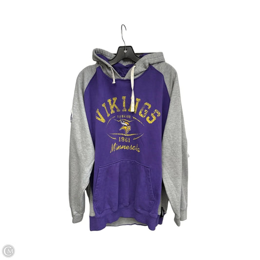 Athletic Sweatshirt Hoodie By Nfl In Grey & Purple, Size: Xl
