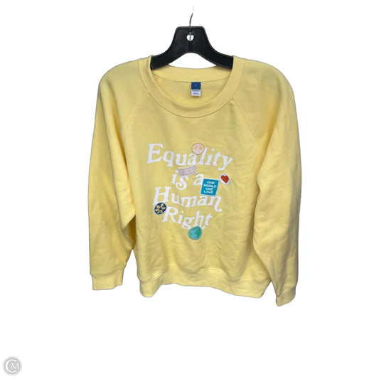 Sweatshirt Crewneck By Old Navy In Yellow, Size: L