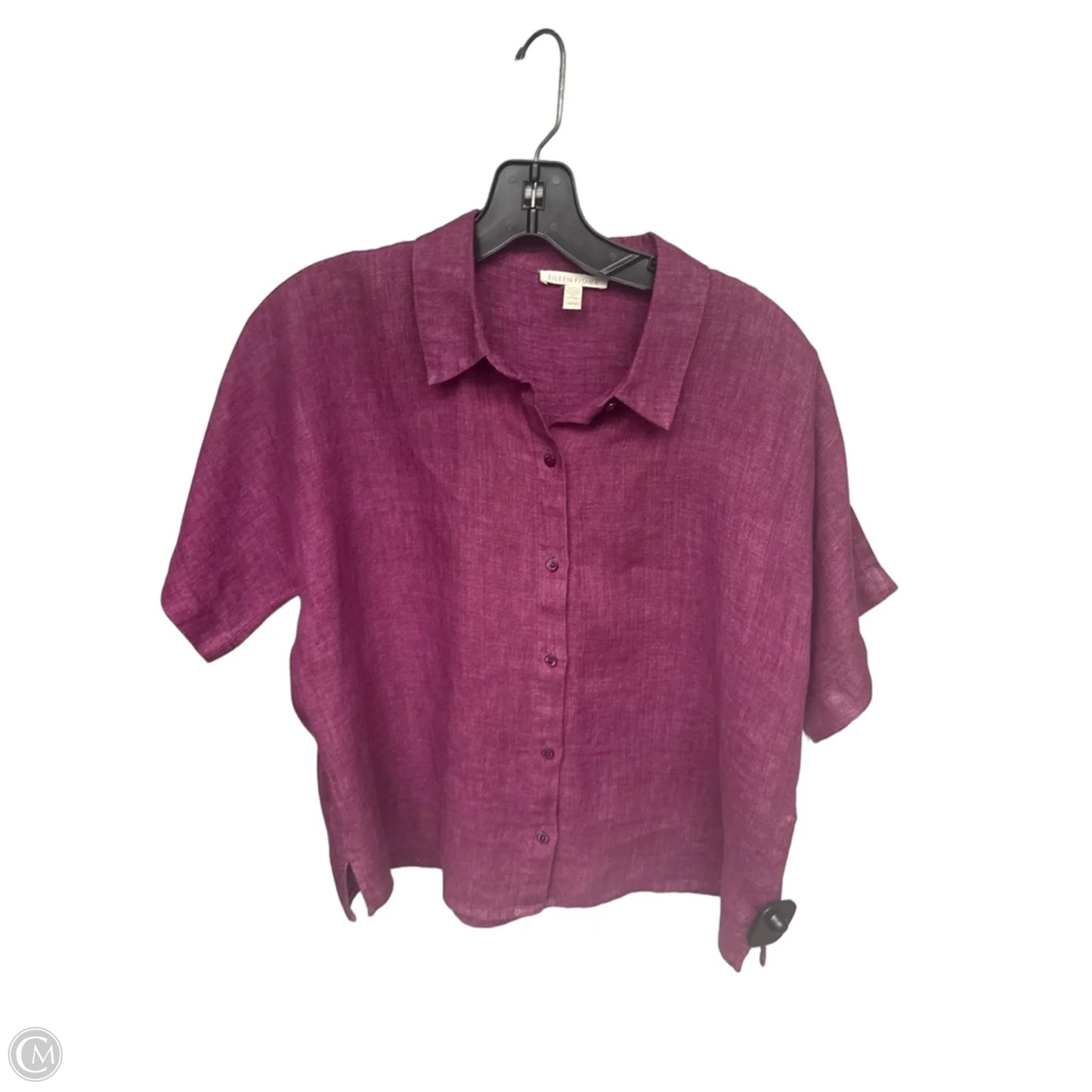 Top Short Sleeve By Eileen Fisher In Purple, Size: Xs