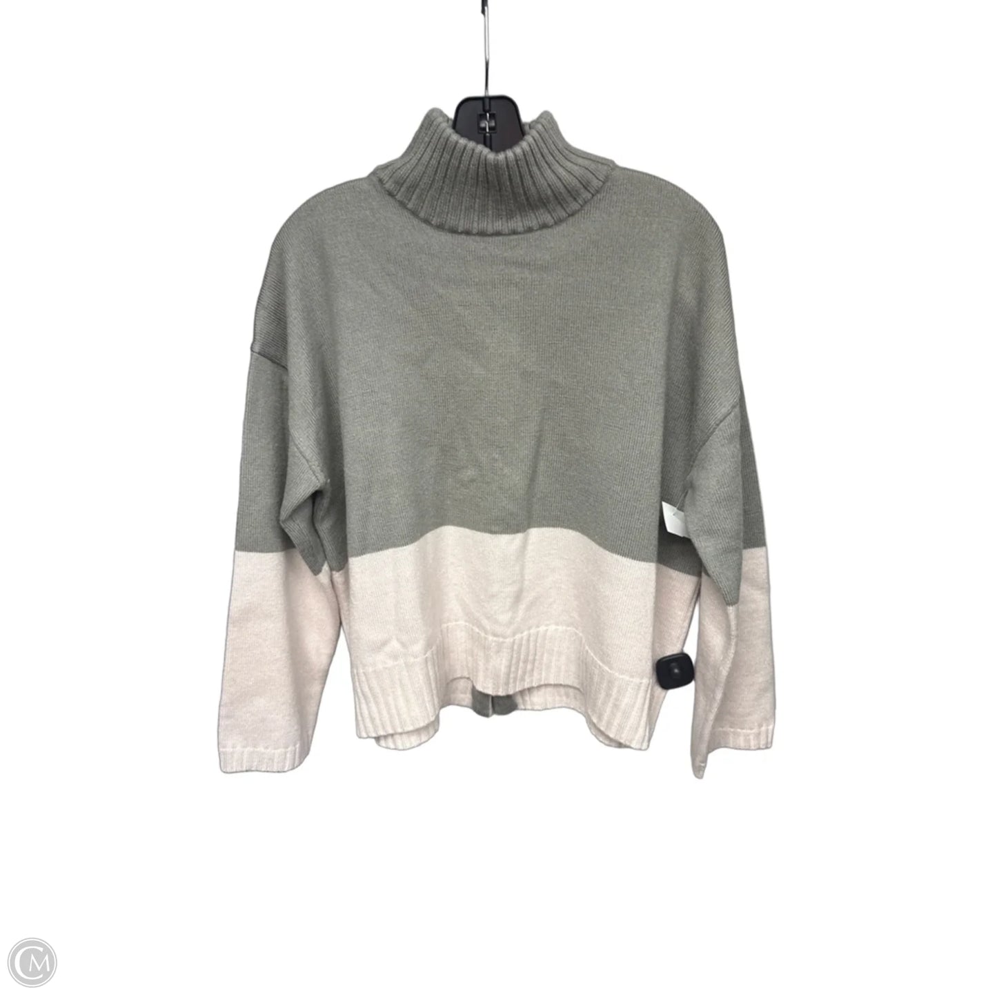 Sweater By Carve Designs In Green & White, Size: L