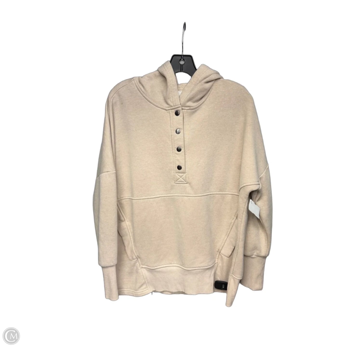 Sweatshirt Hoodie By Zenana In Beige, Size: M
