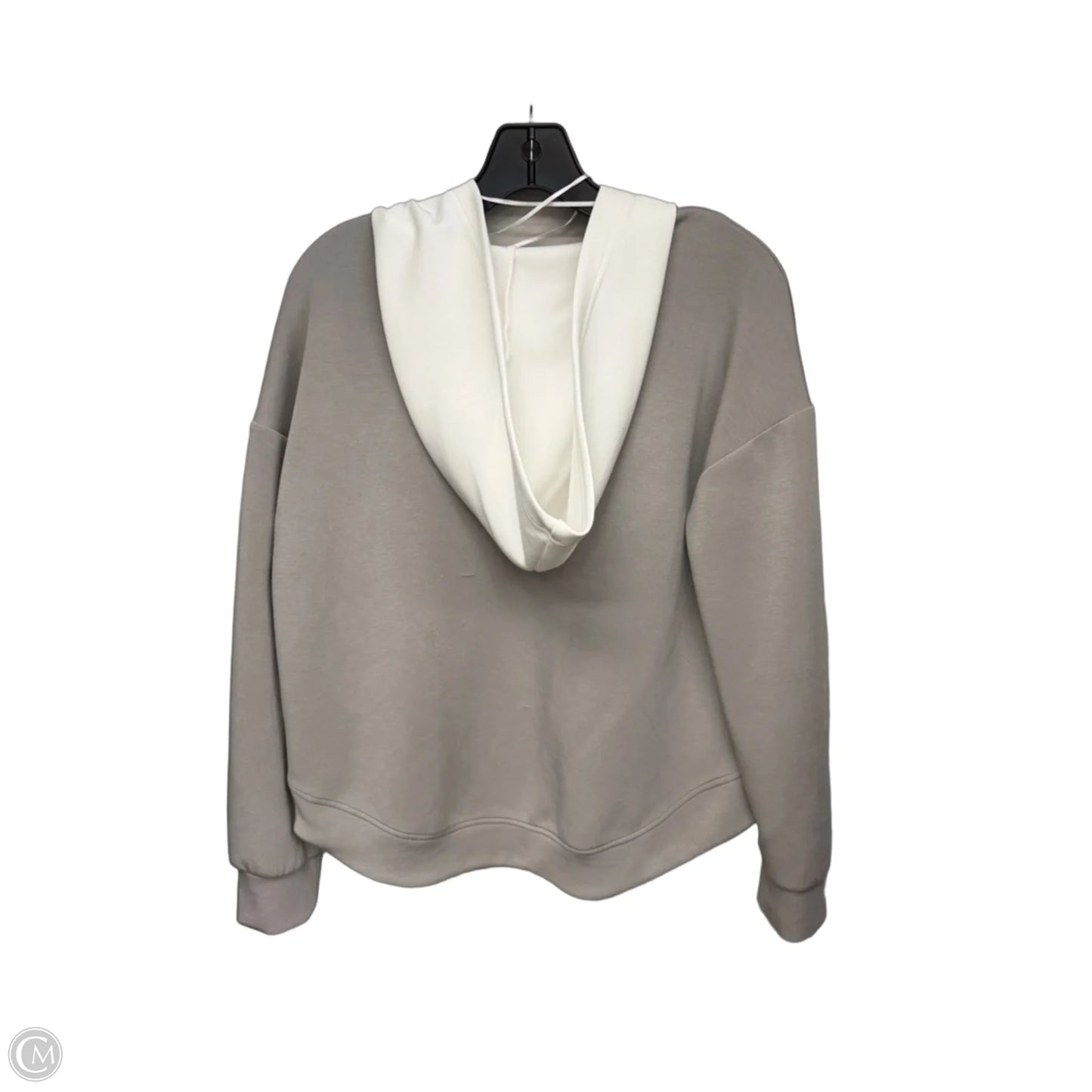 Sweatshirt Hoodie By Cable And Gauge In Grey & White, Size: M