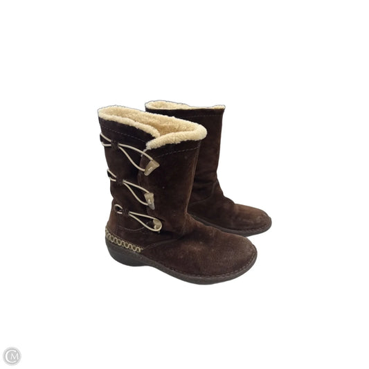 Boots Designer By Ugg In Brown & Cream, Size: 9