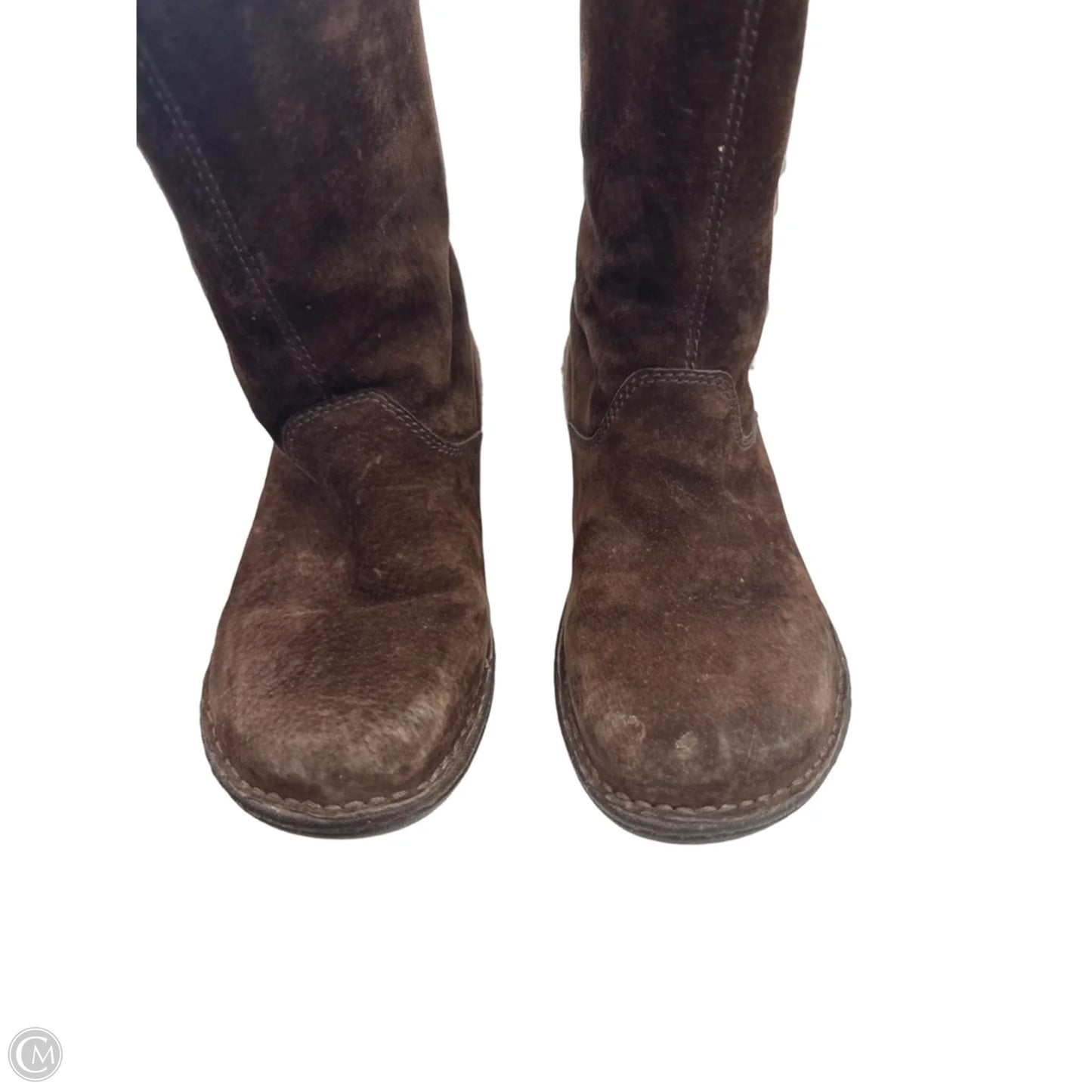 Boots Designer By Ugg In Brown & Cream, Size: 9