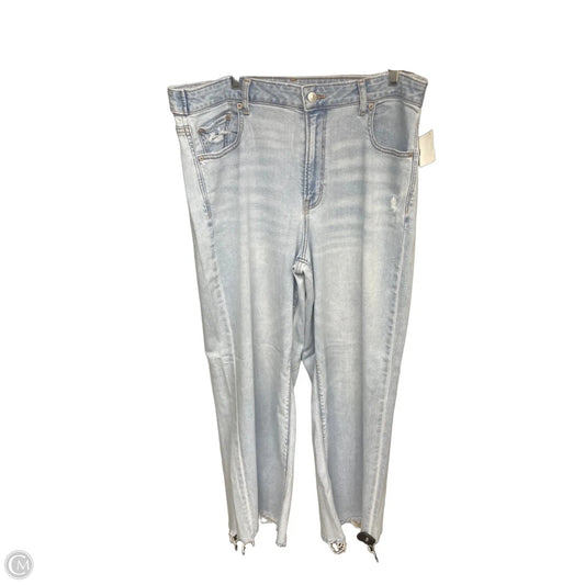 Jeans Wide Leg By American Eagle In Blue Denim, Size: 14