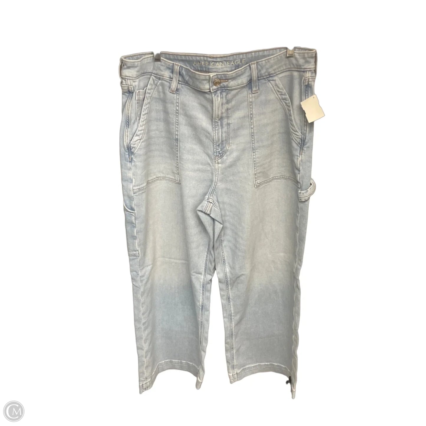 Jeans Wide Leg By American Eagle In Blue Denim, Size: 16
