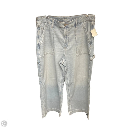 Jeans Wide Leg By American Eagle In Blue Denim, Size: 16