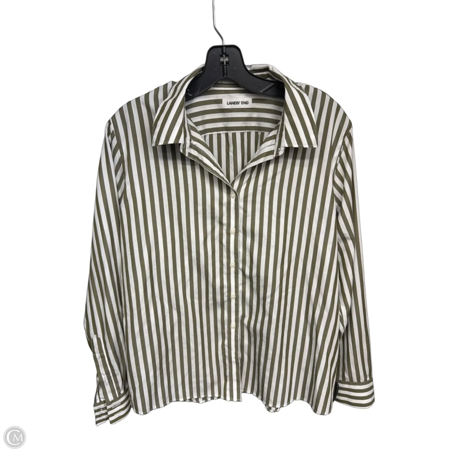 Top Long Sleeve By Lands End In Striped Pattern, Size: 12p