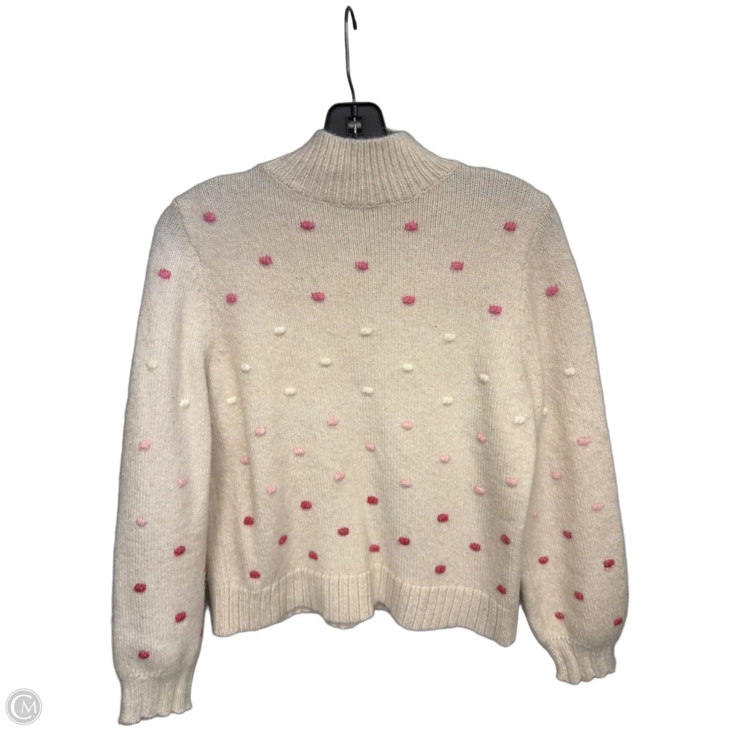 Sweater By Loft In Cream & Pink, Size: S