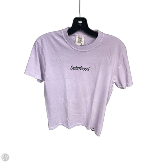 Top Short Sleeve By Comfort Colors In Purple, Size: S