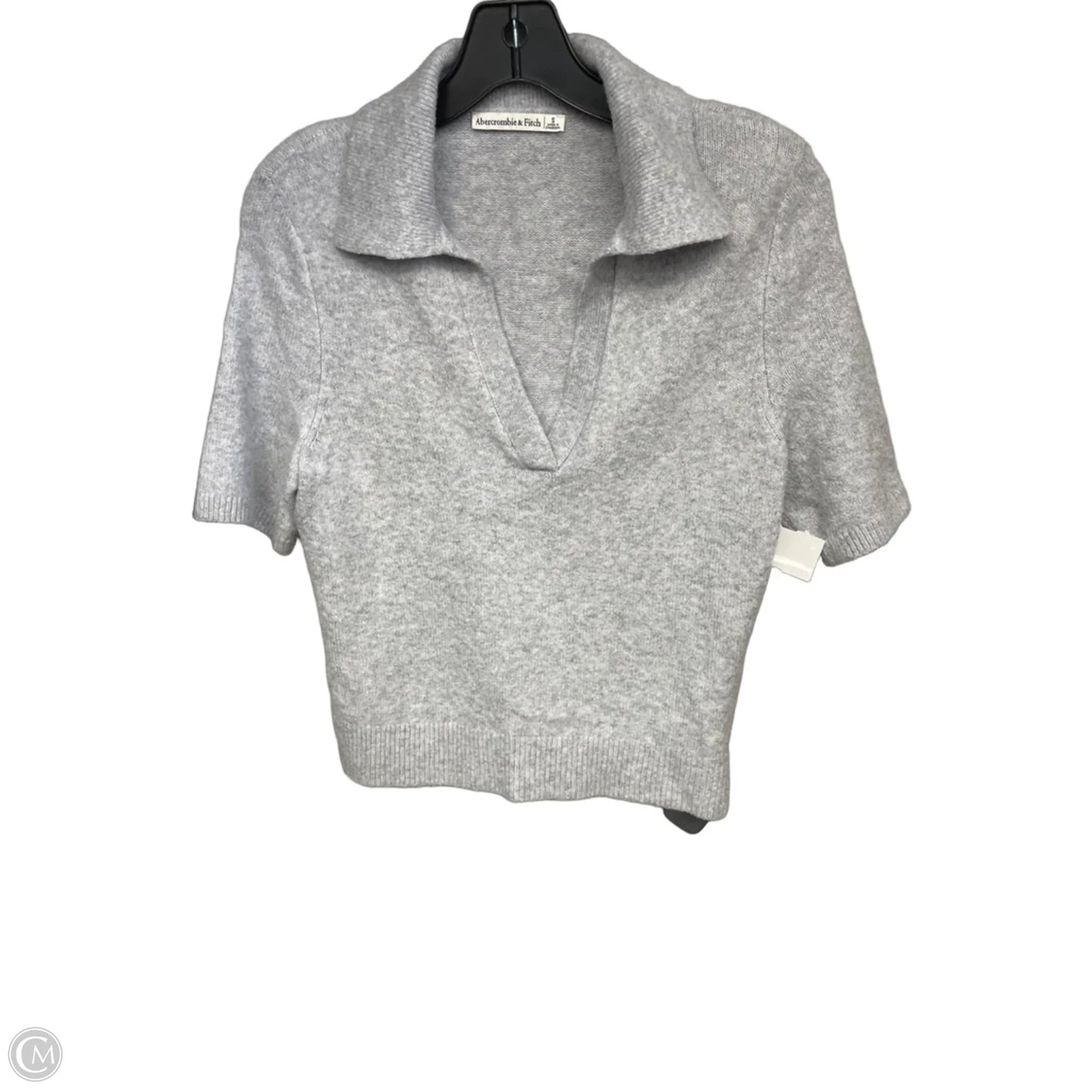 Top Short Sleeve By Abercrombie And Fitch In Grey, Size: M
