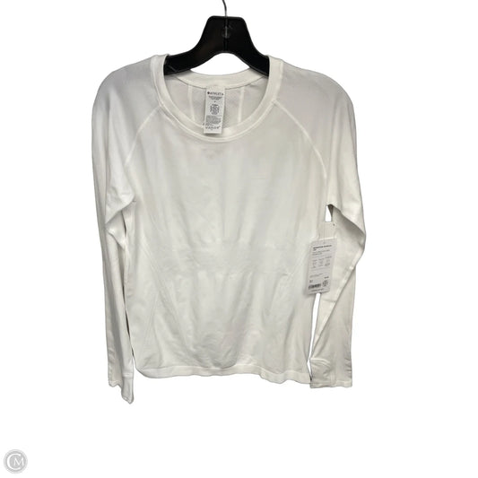 Athletic Top Long Sleeve Crewneck By Athleta In White, Size: M