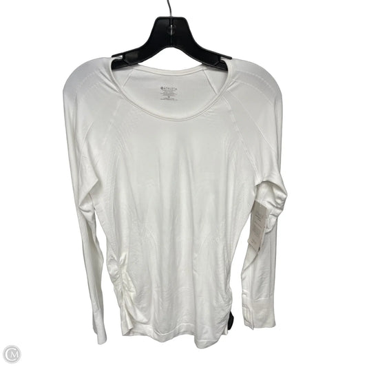 Athletic Top Long Sleeve Crewneck By Athleta In White, Size: M