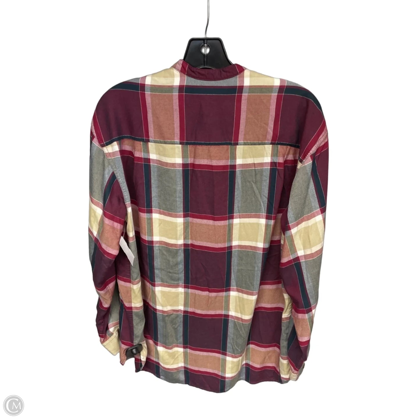 Top Long Sleeve By Eddie Bauer In Plaid Pattern, Size: S