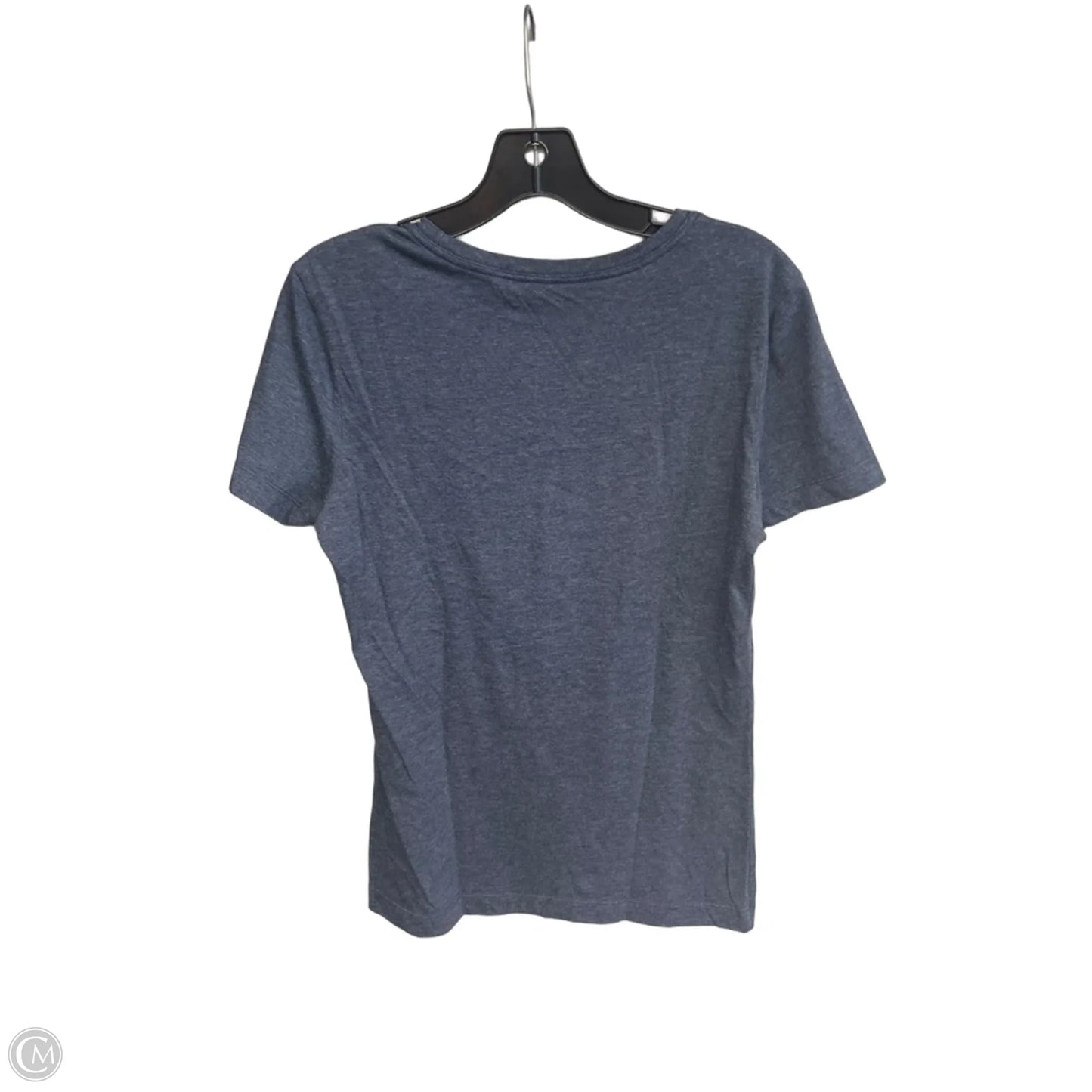Athletic Top Short Sleeve By Nike In Blue & Silver, Size: M