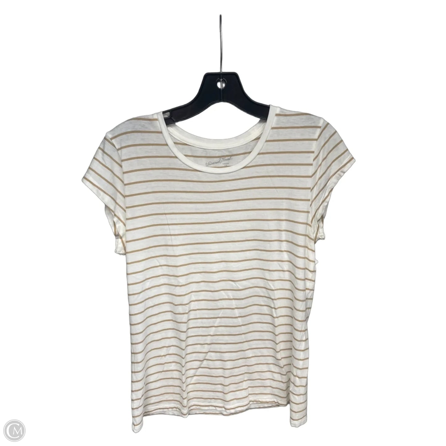 Top Short Sleeve By Universal Thread In Striped Pattern, Size: M