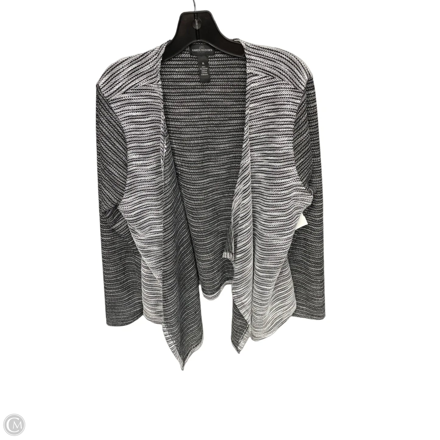 Cardigan By Clothes Mentor In Black & White, Size: Xl