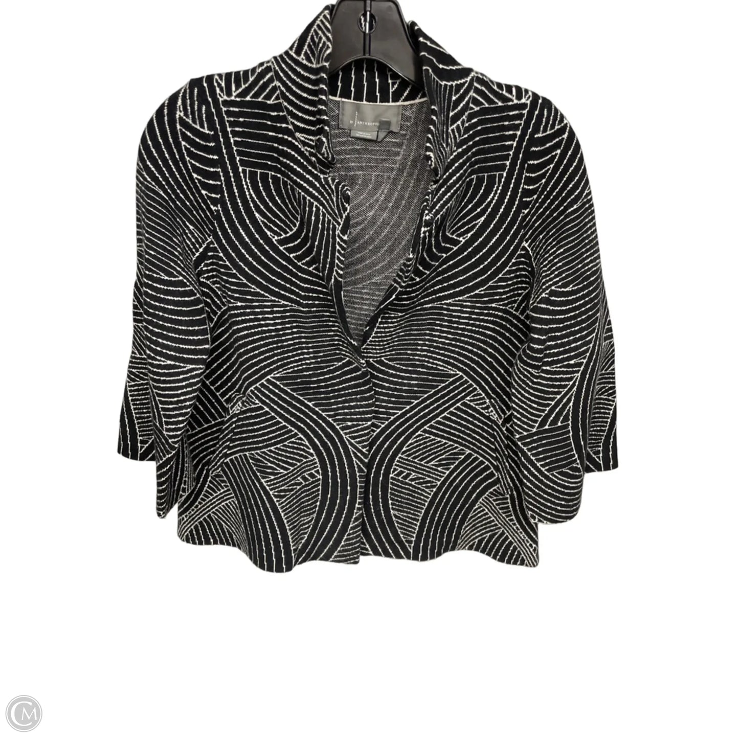 Sweater By Anthropologie In Black & White, Size: Xs