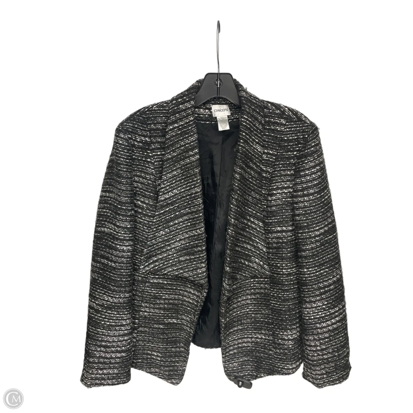 Blazer By Chicos In Black & White, Size: Xl