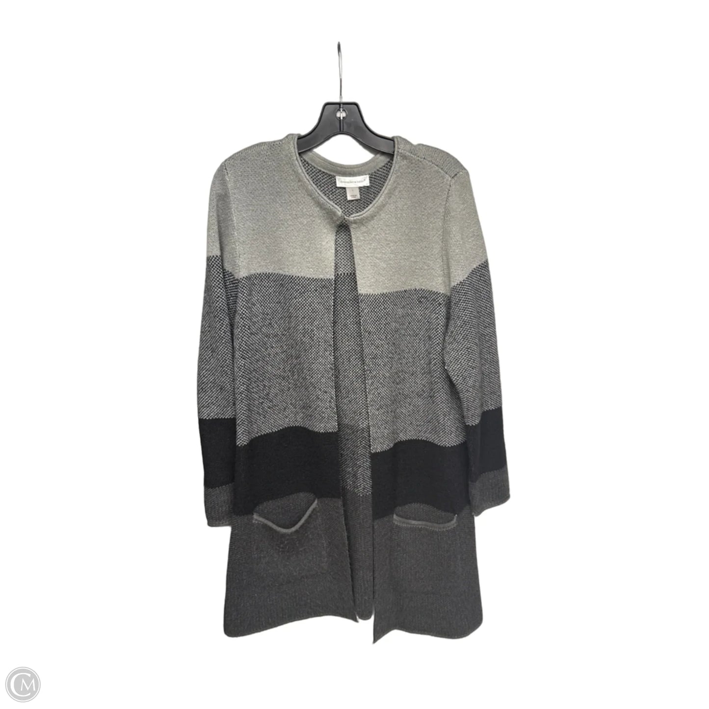 Sweater Cardigan By Christopher And Banks In Grey, Size: L