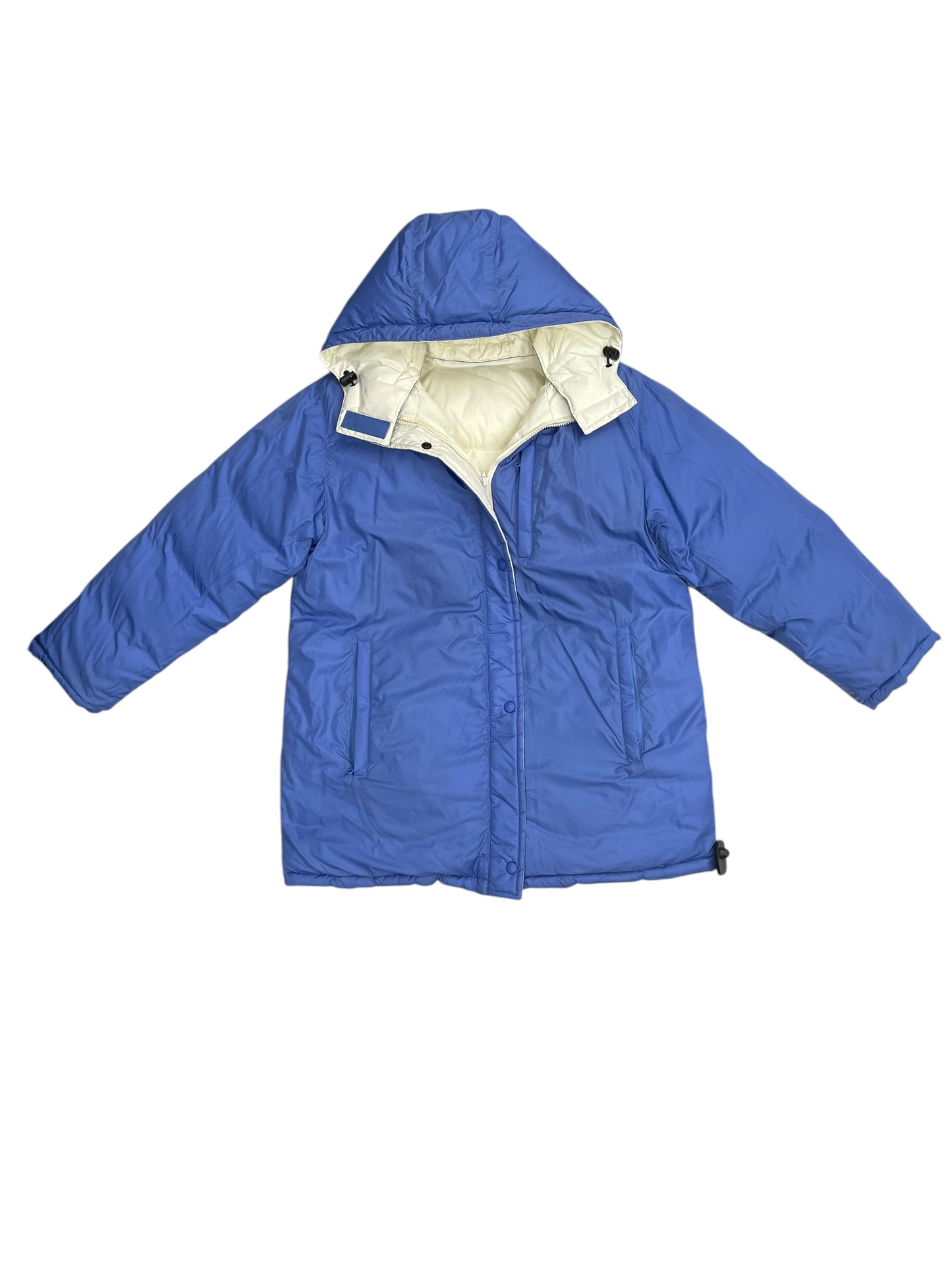 Coat Puffer & Quilted By Lands End In Blue & Cream, Size: M