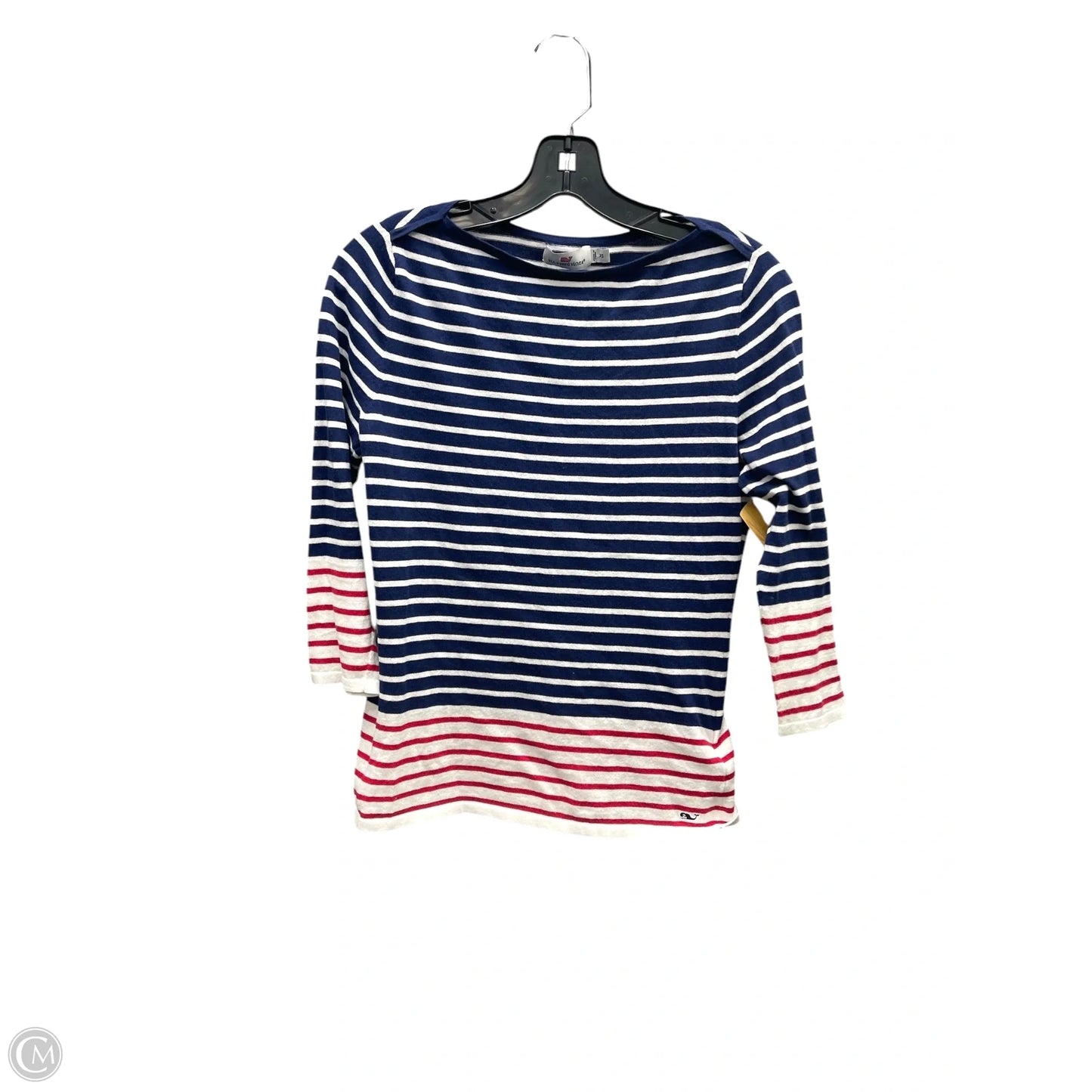 Top Long Sleeve Basic By Vineyard Vines In Blue & White, Size: Xs