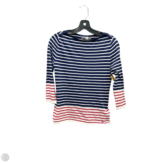 Top Long Sleeve Basic By Vineyard Vines In Blue & White, Size: Xs