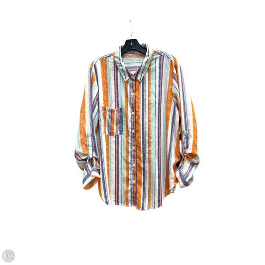 Top Long Sleeve By Clothes Mentor In Blue & Orange, Size: Xl