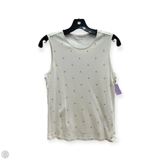 Top Sleeveless Basic By Christopher And Banks In White & Yellow, Size: M