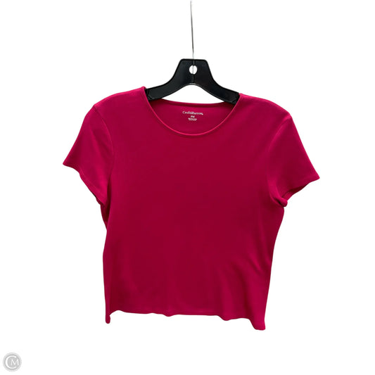 Top Short Sleeve Basic By Croft And Barrow In Red, Size: Mp