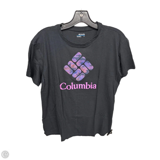 Athletic Top Short Sleeve By Columbia In Black & Purple, Size: L