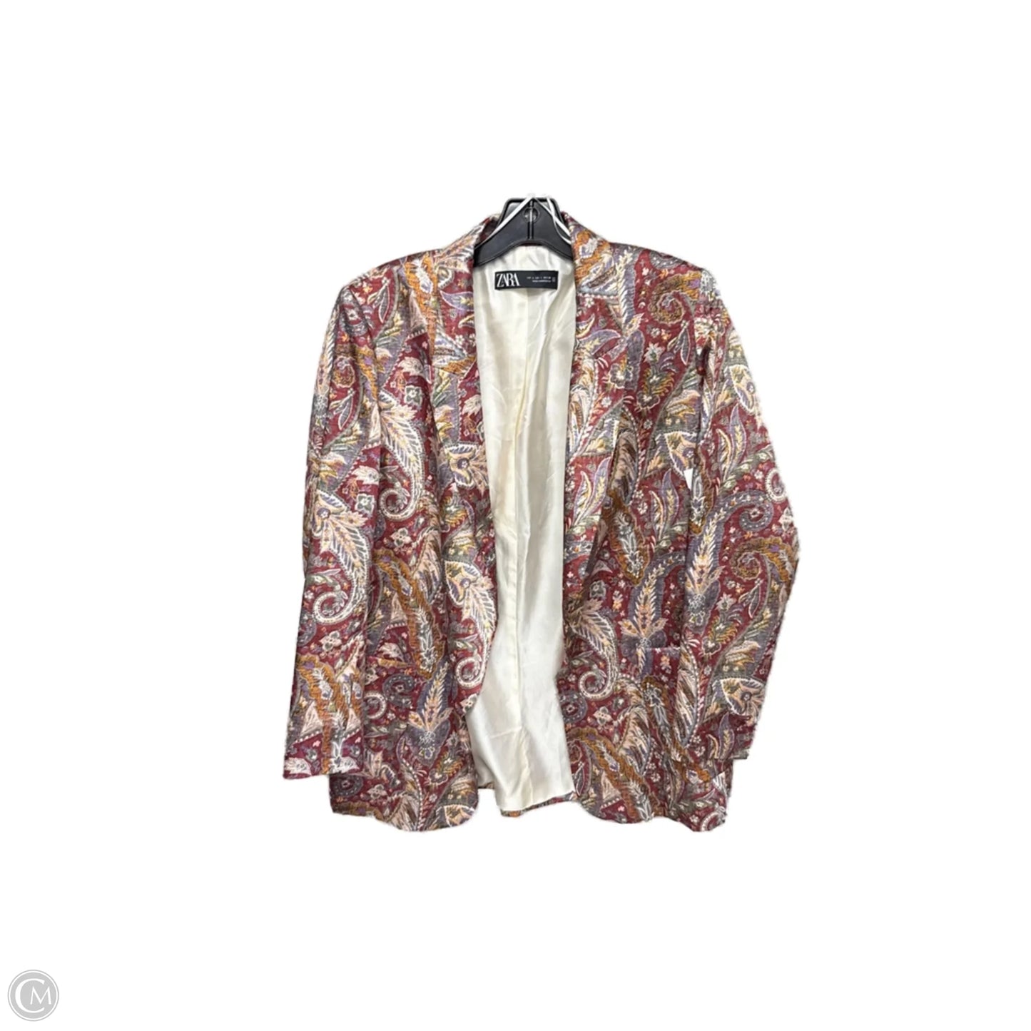 Blazer By Zara In Red & Tan, Size: L