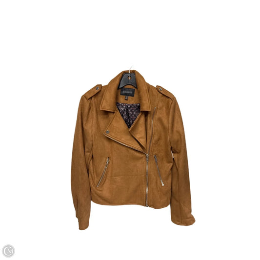 Jacket Moto By Blu Pepper In Brown, Size: M