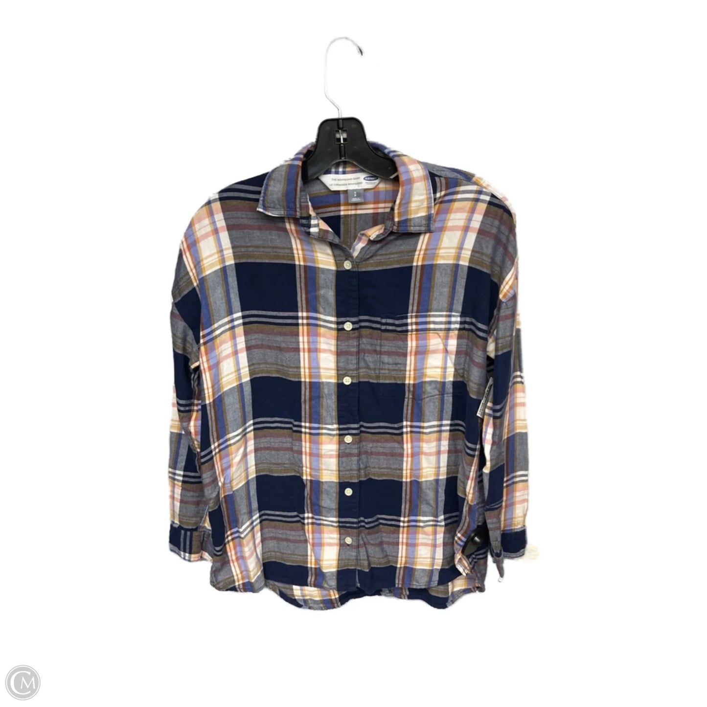 Top Long Sleeve By Old Navy In Blue & Cream, Size: S