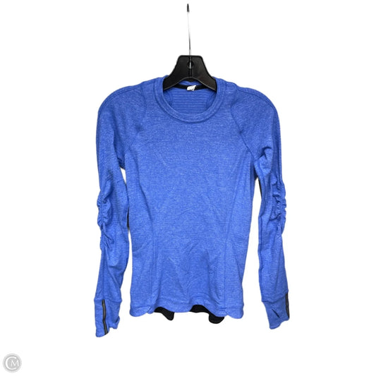 Athletic Top Long Sleeve Crewneck By Lululemon In Blue, Size: 4