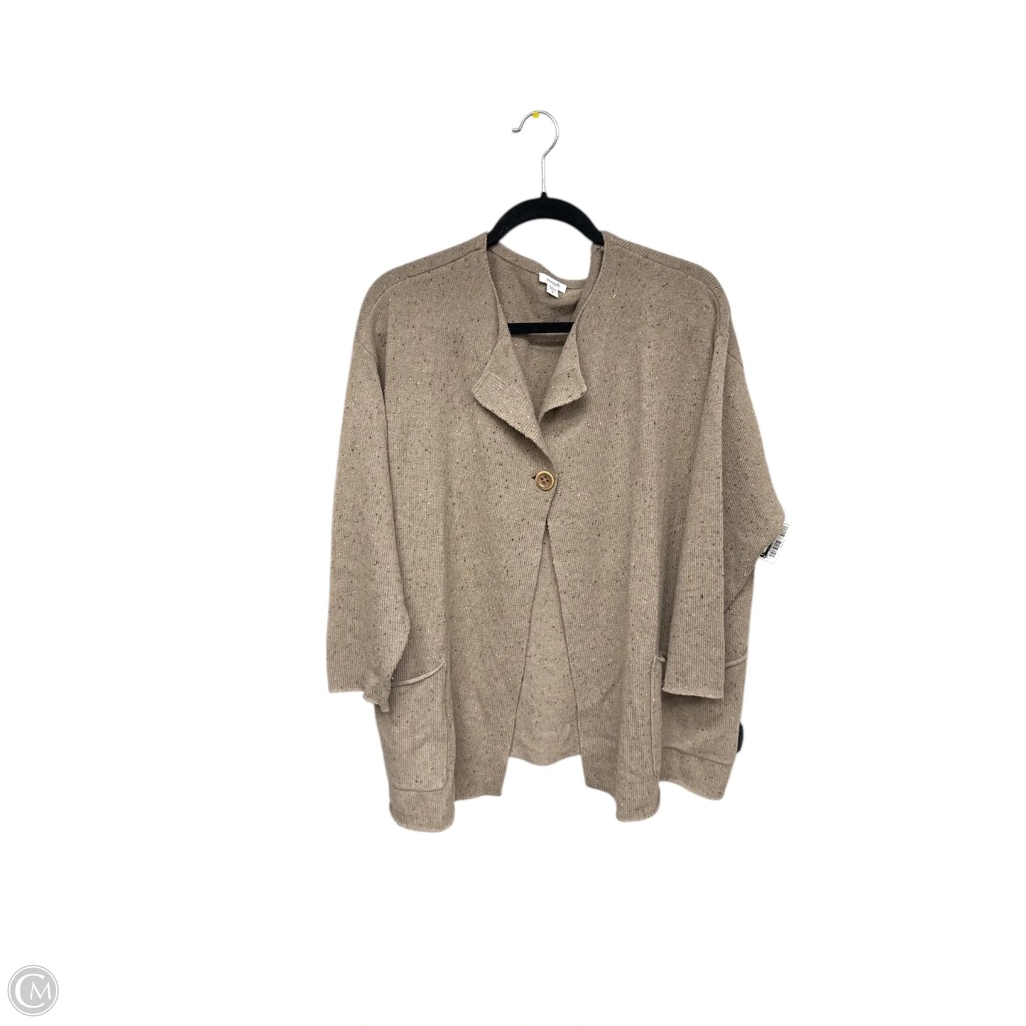 Sweater Cardigan By Pure Jill In Tan, Size: M