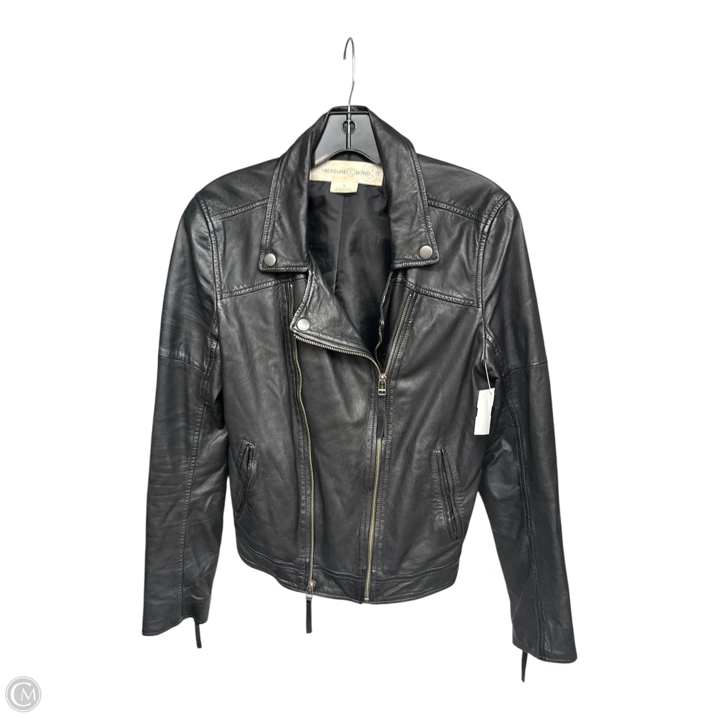 Jacket Leather By Treasure And Bond In Black, Size: M