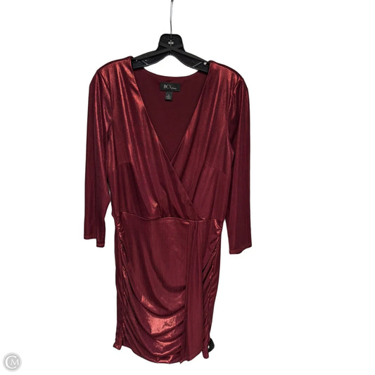 Dress Party Midi By Bcx In Maroon, Size: Xl