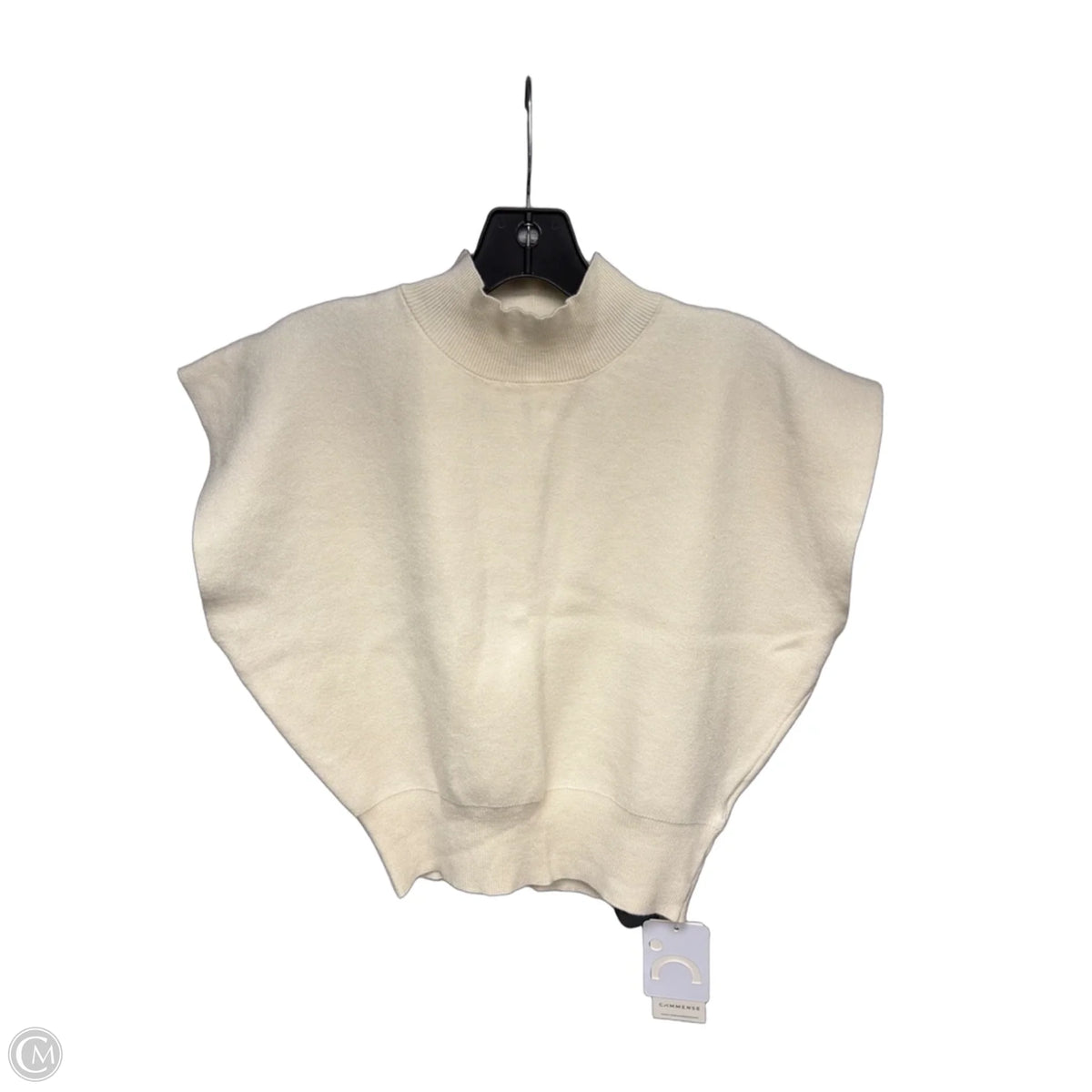 Sweater Short Sleeve By Commense In Cream, Size: M