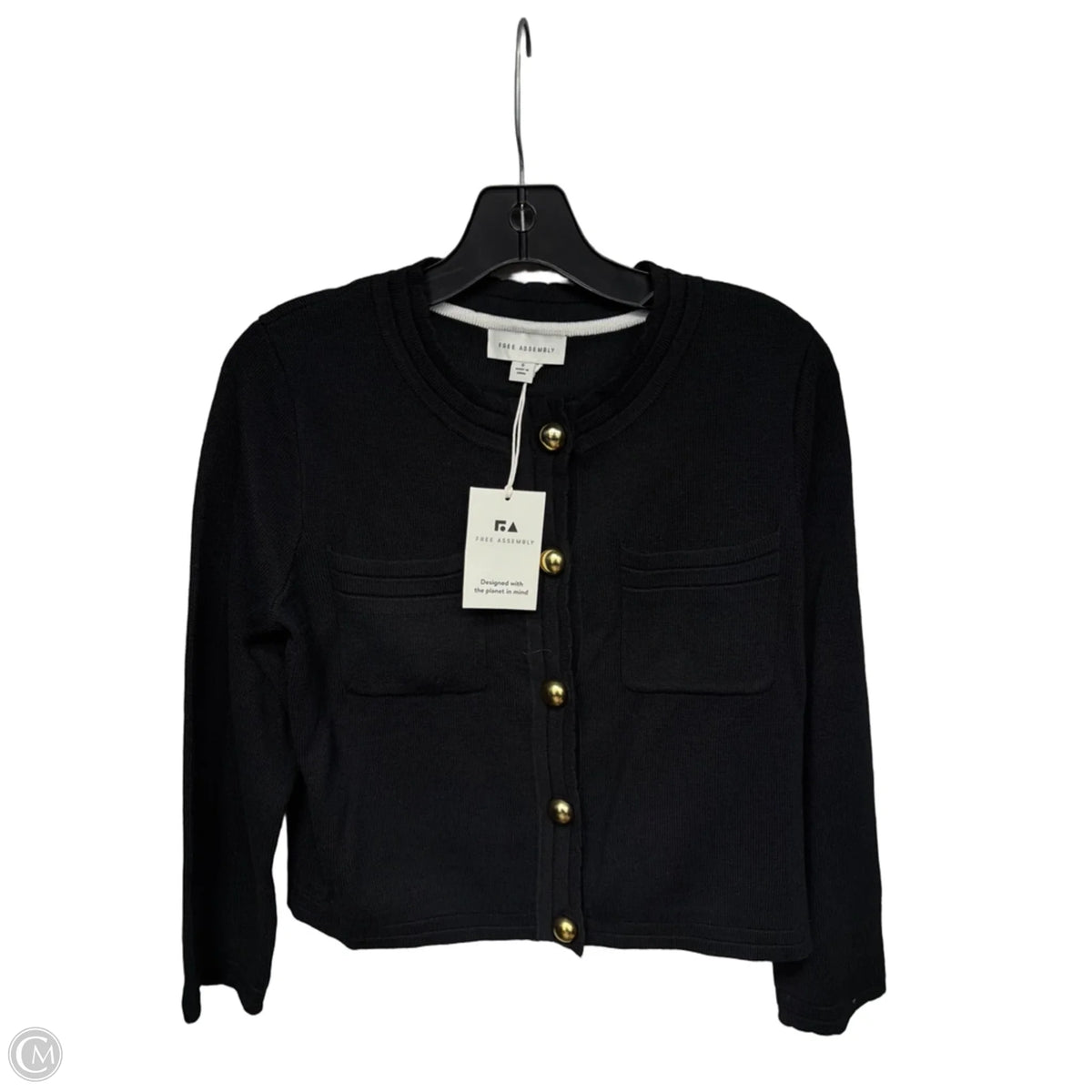 Cardigan By Free Assembly In Black & White, Size: S