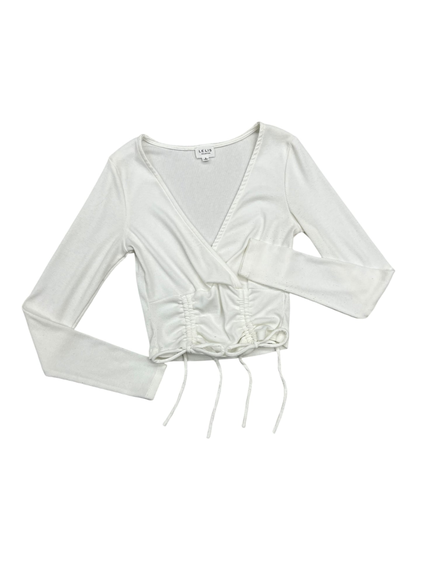 Top Long Sleeve By Le Lis In White, Size: S