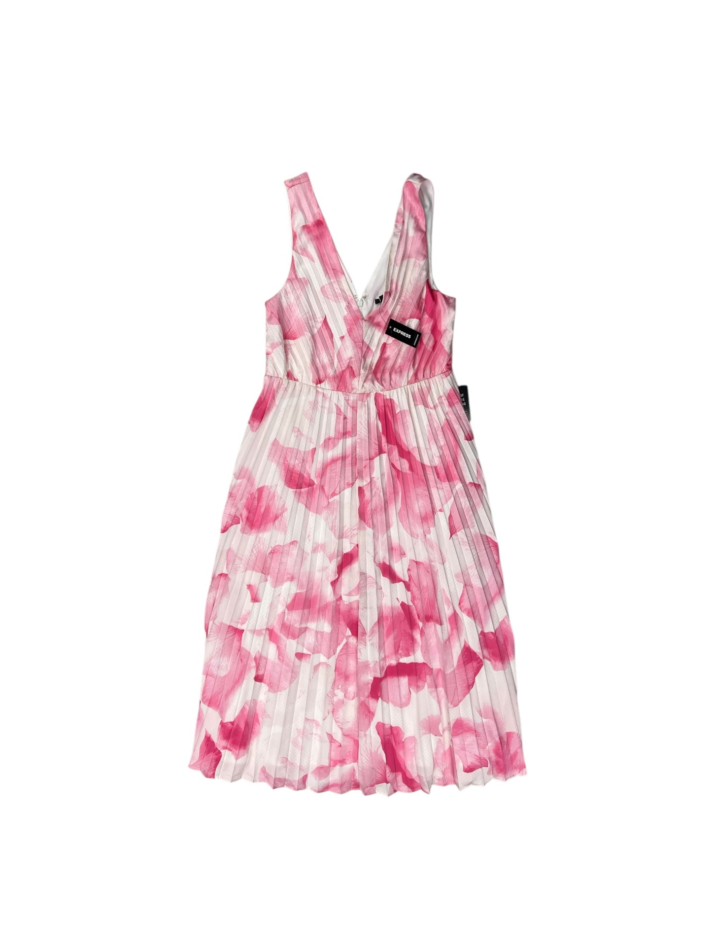 Dress Party Midi By Express In Pink & White, Size: S