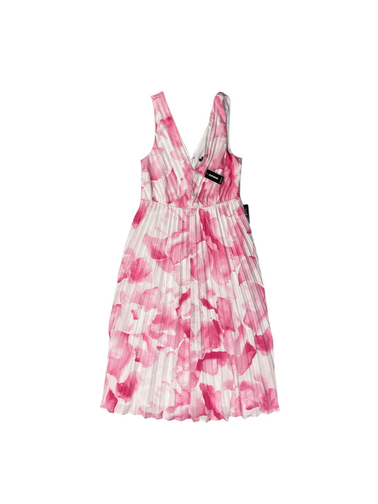 Dress Party Midi By Express In Pink & White, Size: S