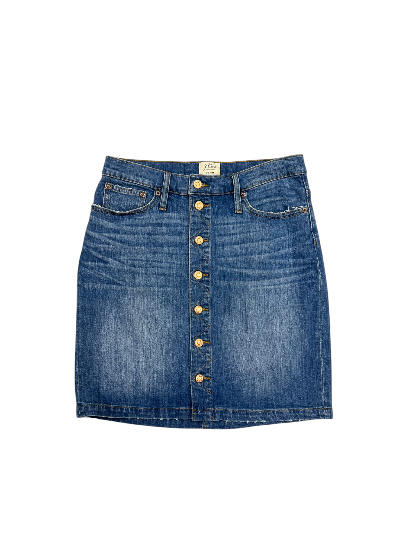 Skirt Midi By J. Crew In Blue Denim, Size: 8