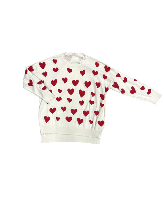 Sweater By Oddi In Red & White, Size: 1x