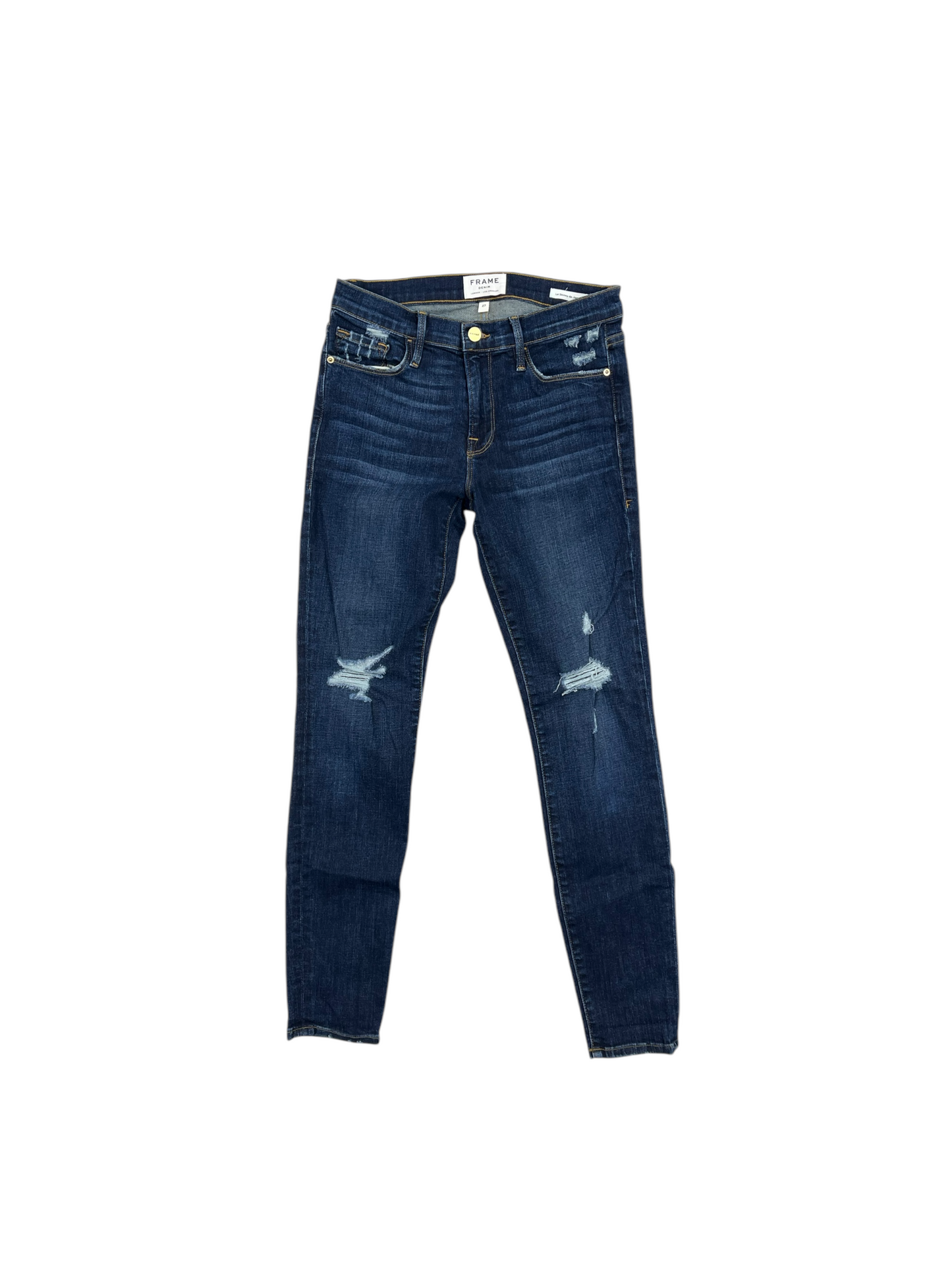 Jeans Skinny By Frame In Blue Denim, Size: 4