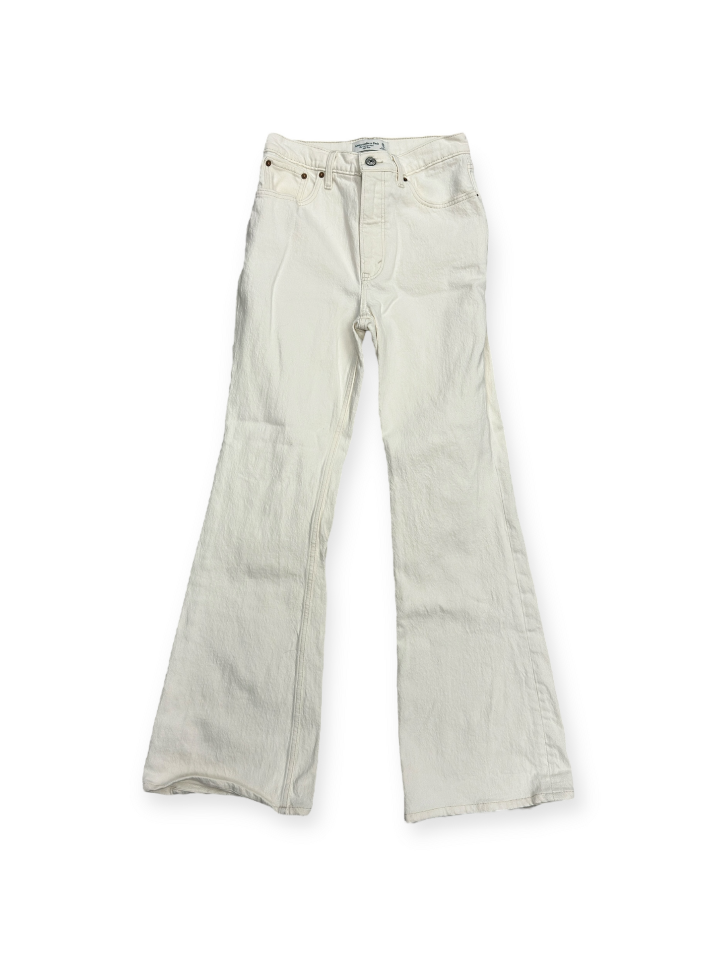 Jeans Flared By Abercrombie And Fitch In Cream, Size: 26