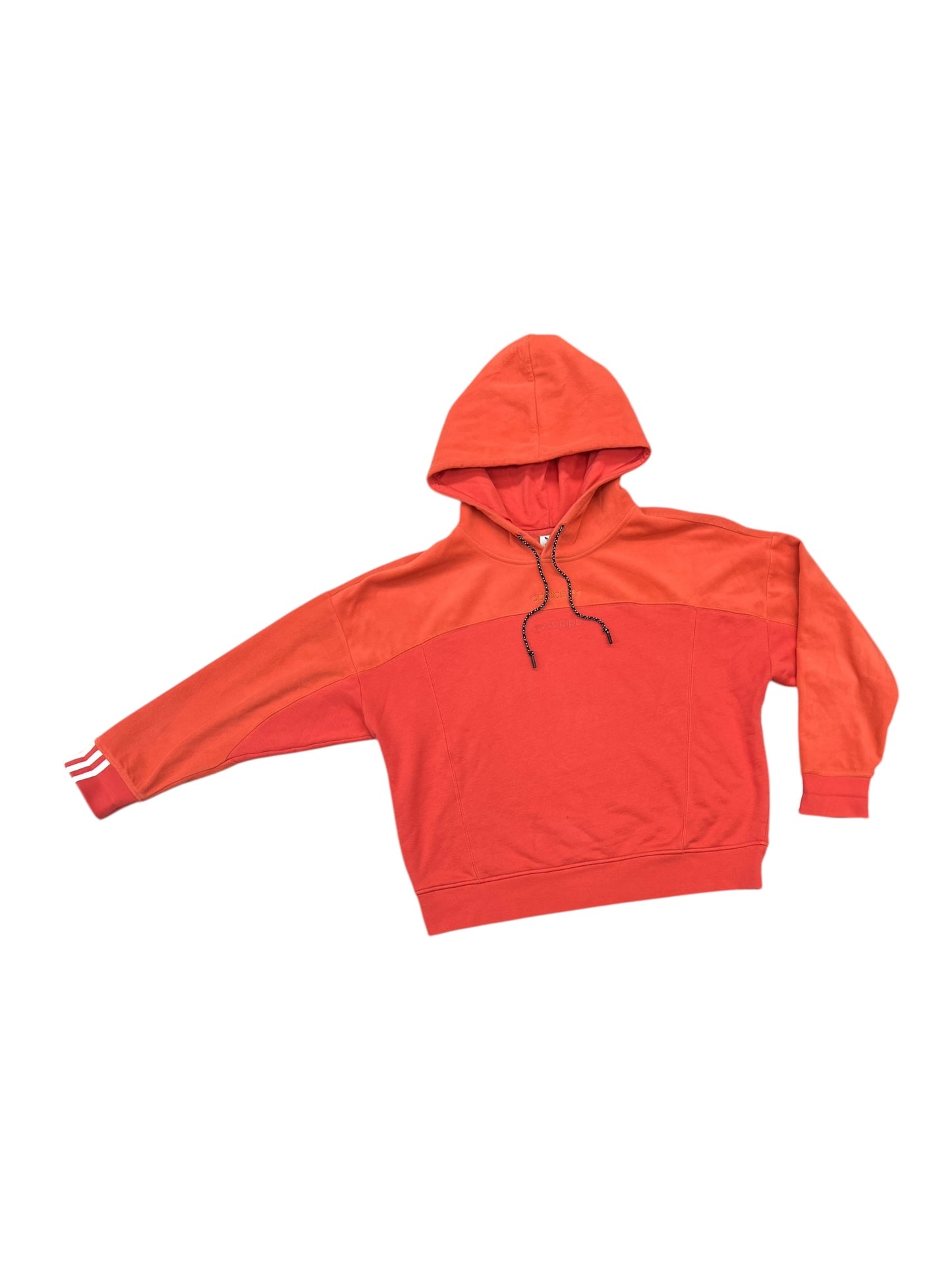 Athletic Sweatshirt Hoodie By Adidas In Orange, Size: M