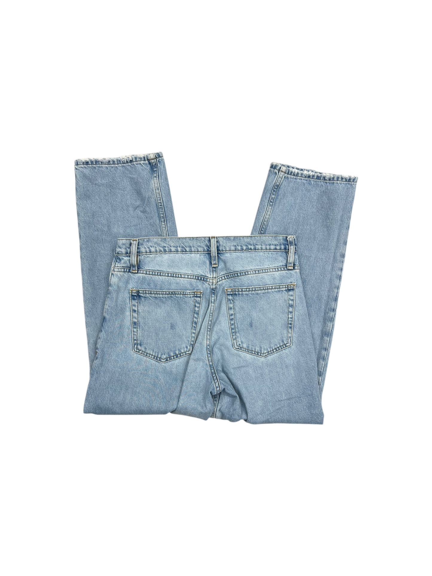 Jeans Straight By Frame In Blue Denim, Size: 6